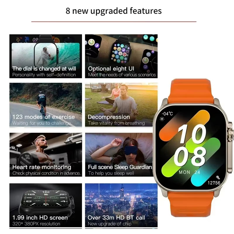 Smart Watch Bluetooth Talk, Message,Alert, Heart Rate, Monitor Sports Watch for Android IOS Men Women