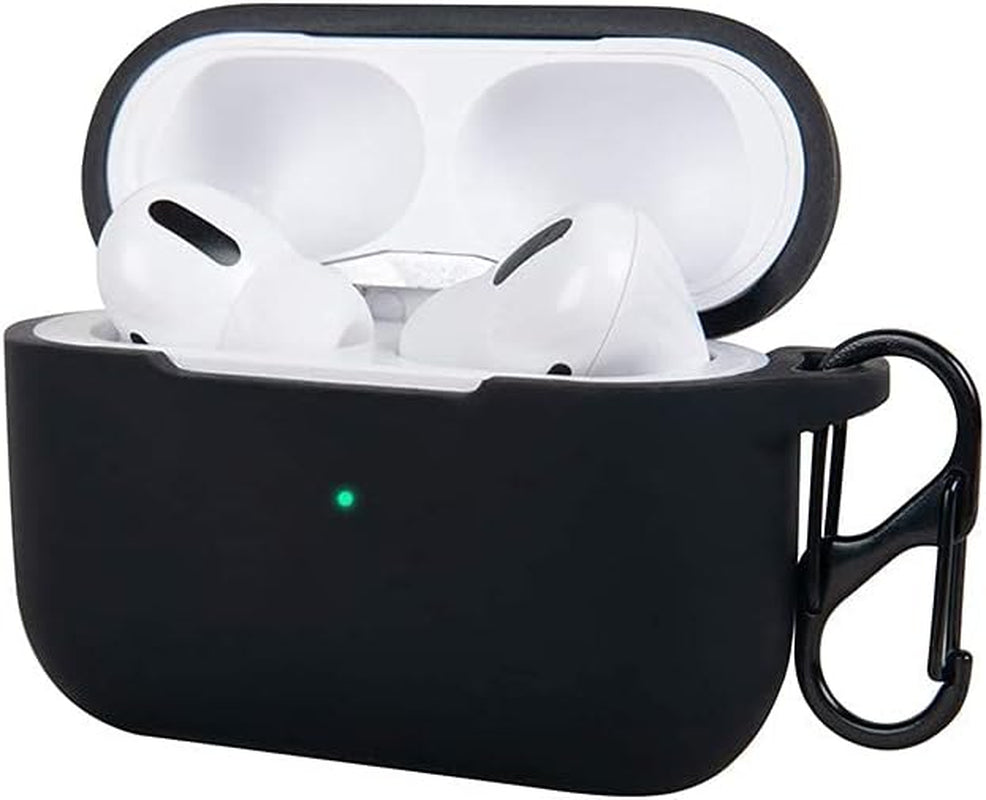 – Soft Silicone Case for Airpods Pro - Matte Black | Shockproof, 360° Protective Apple Airpods Case Cover with Keychain | Wireless Charging Compatible with Front LED Visible