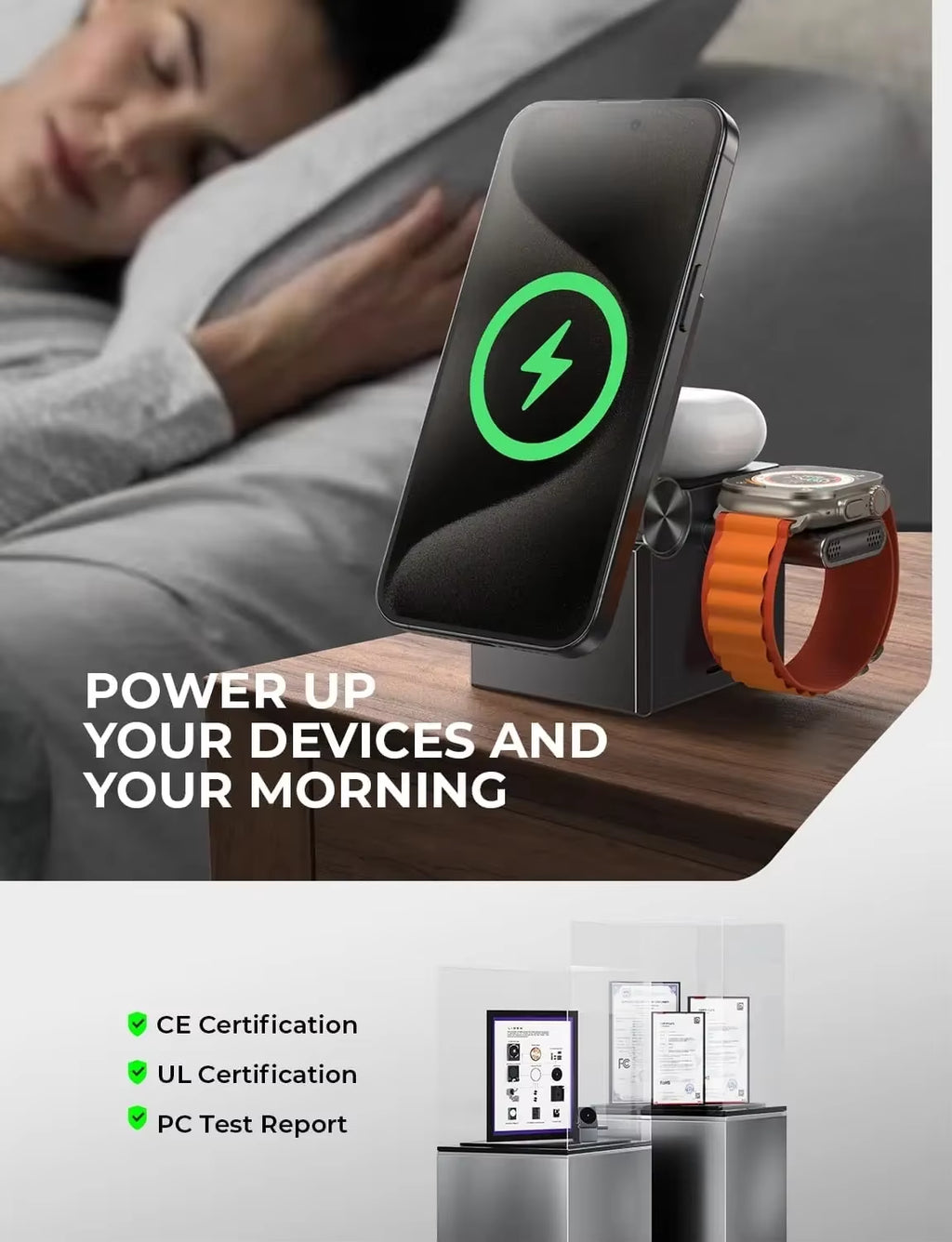 3 in 1 Charging Station for Multiple Devices 