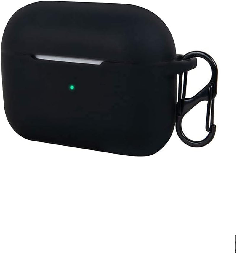 – Soft Silicone Case for Airpods Pro - Matte Black | Shockproof, 360° Protective Apple Airpods Case Cover with Keychain | Wireless Charging Compatible with Front LED Visible
