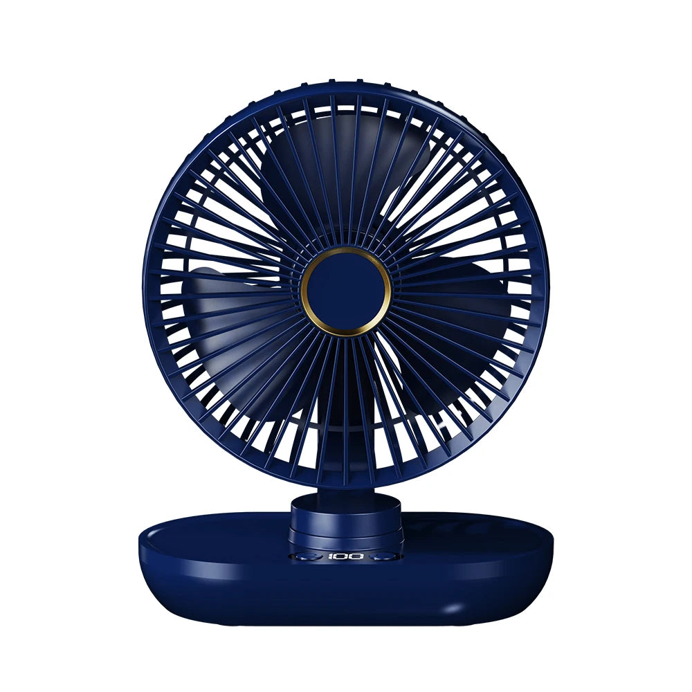 Desk Fan Mini Portable Desktop Fan Air Circulator Electric Fan USB Rechargeable Small Table Fan Desk Fan with Digital Display