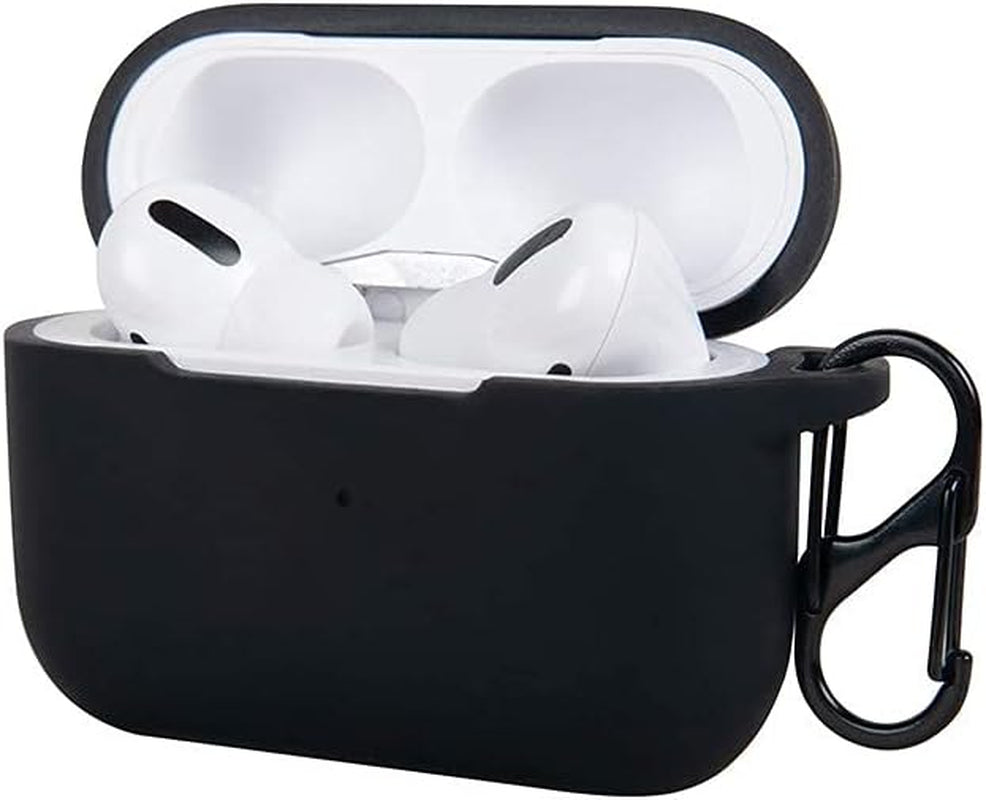– Soft Silicone Case for Airpods Pro - Matte Black | Shockproof, 360° Protective Apple Airpods Case Cover with Keychain | Wireless Charging Compatible with Front LED Visible